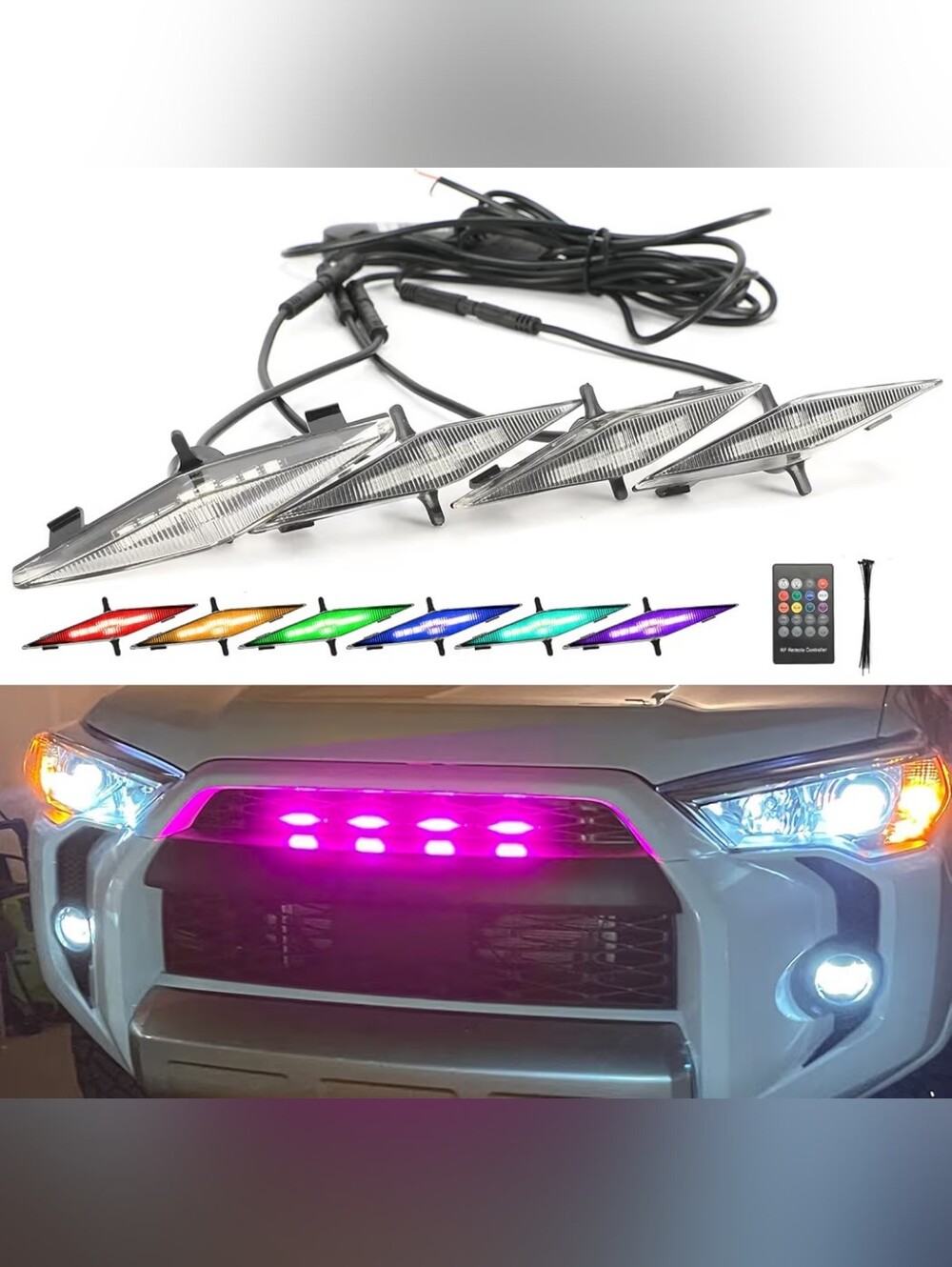 RGB LED Raptor Grille Lights for Toyota 4Runner 2014-2024 TRD Pro App Control